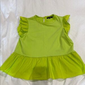Green Ruffle Sleeve Top
